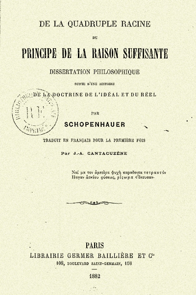 De la quadruple racine du principe de la raison suffisante