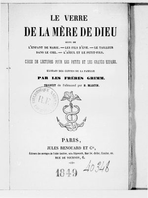 Extrait des Contes de la famille, par les frères Grimm.