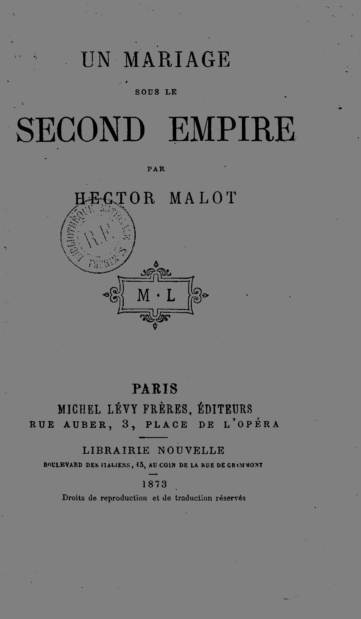 Un mariage sous le second Empire