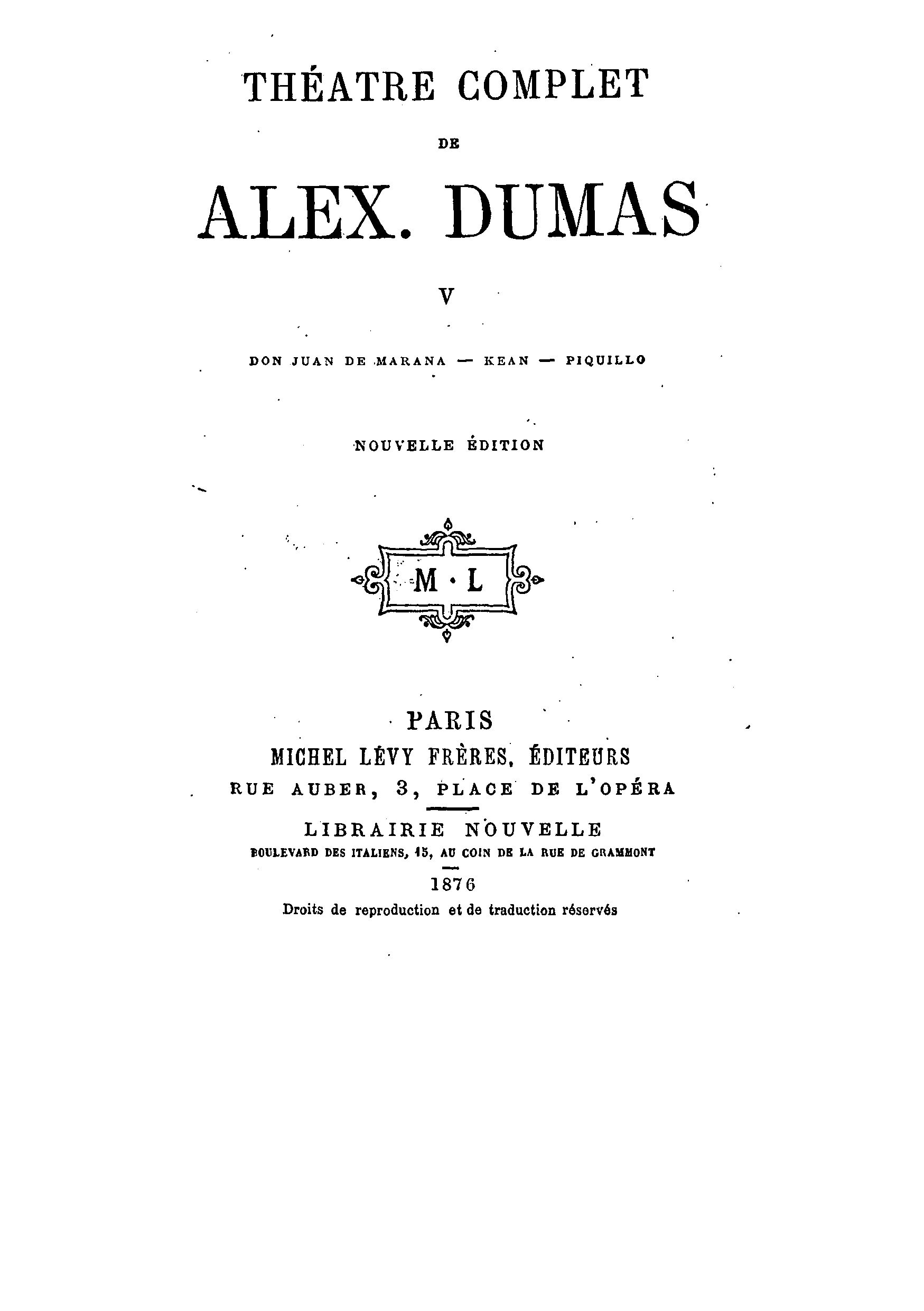 Théâtre complet de Alex. Dumas - Tome V