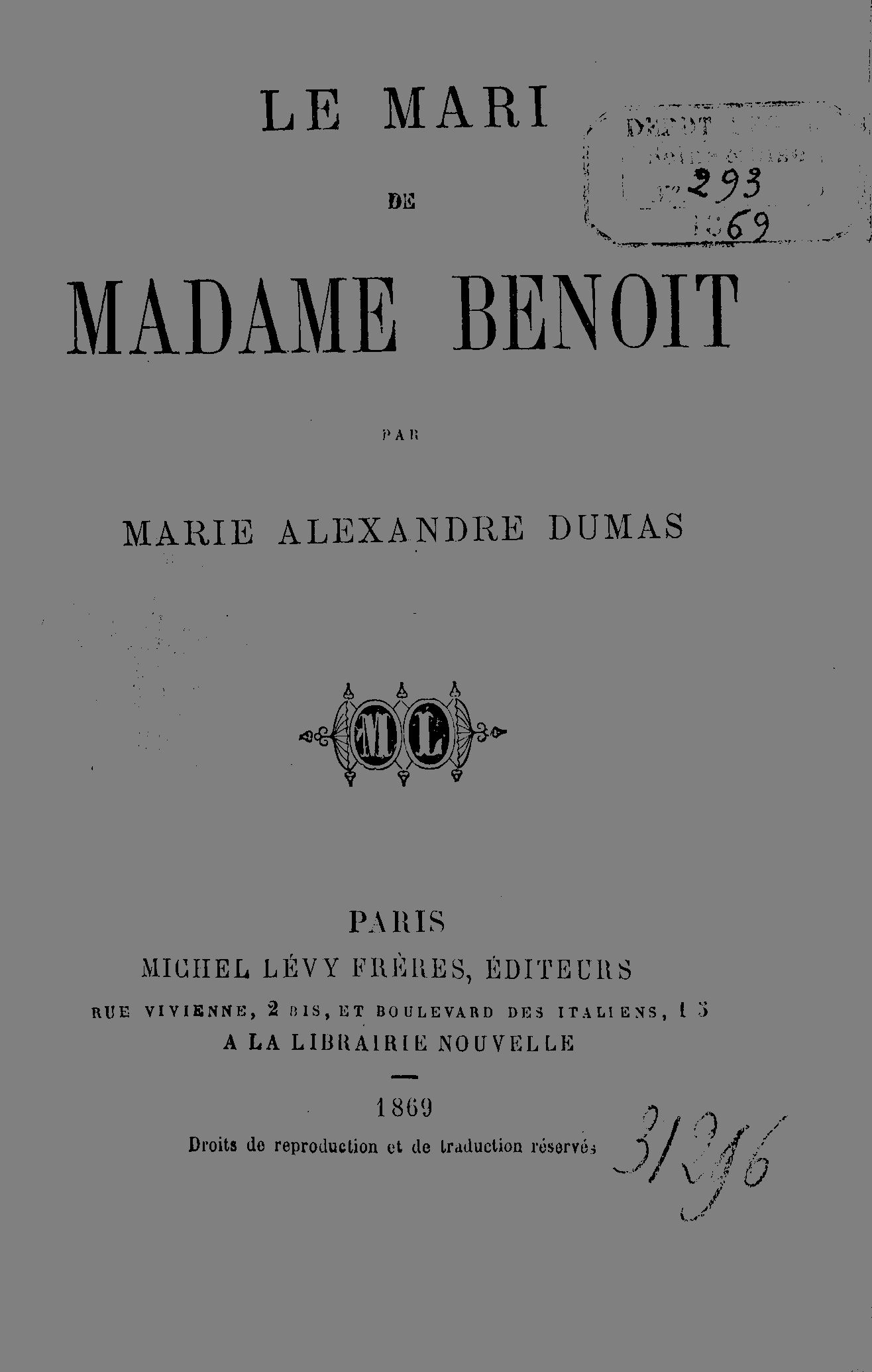 Le mari de madame Benoît
